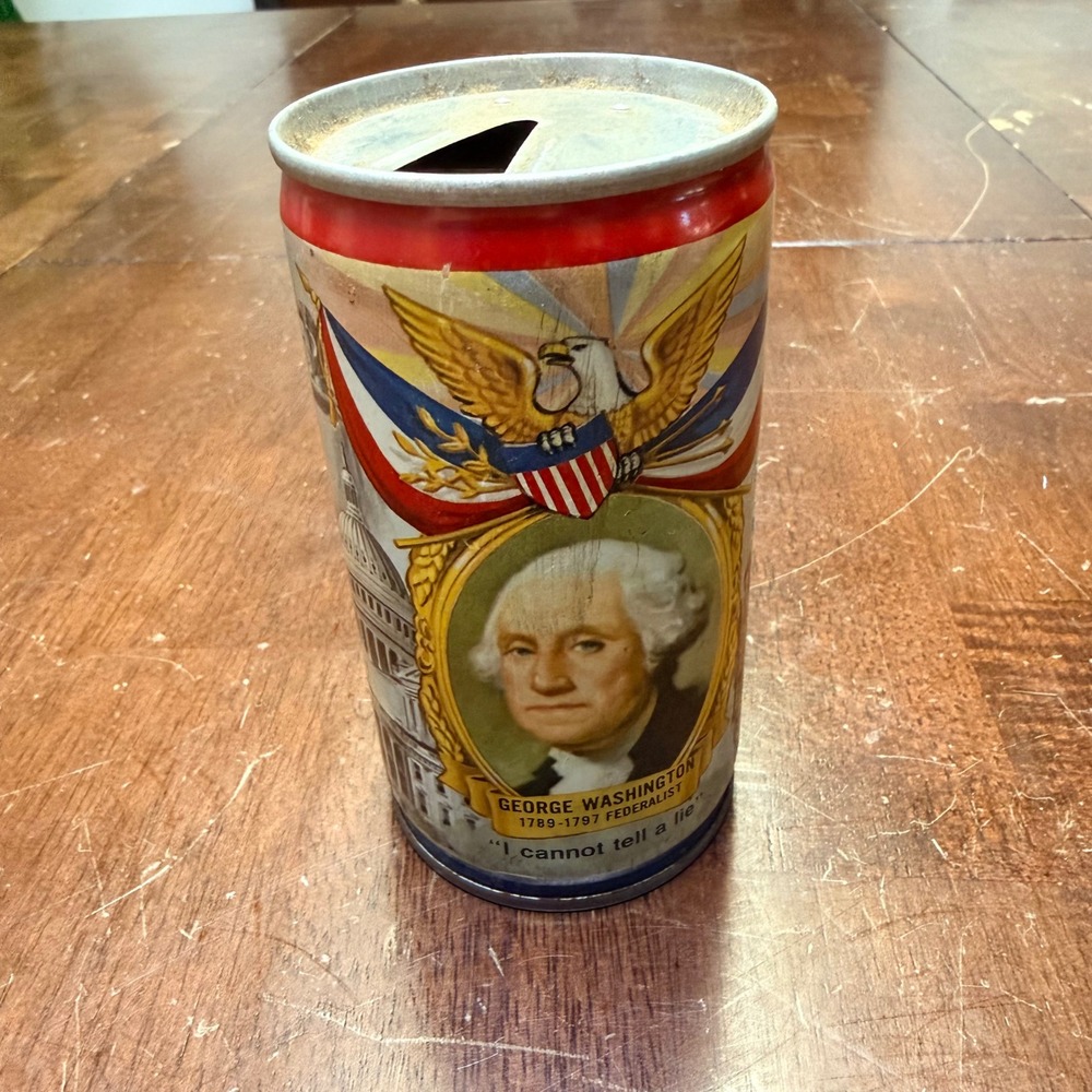 Falstaff Beer Can George Washington President 12oz Vintage Bicentennial - Picture 1 of 5